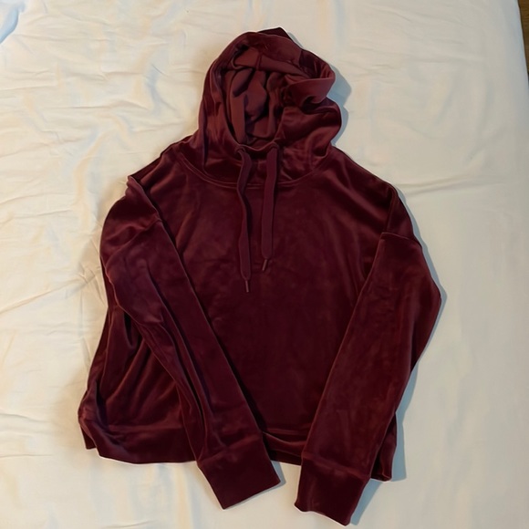 Small Burgundy Velvet Philosophy Hoodie - Picture 1 of 1